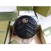 Gucci GG Marmont Mini Round Bag in Black Chevron Calfskin