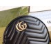 Gucci GG Marmont Mini Round Bag in Black Chevron Calfskin