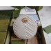 Gucci GG Marmont Mini Round Bag in White Chevron Calfskin