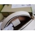 Gucci GG Marmont Mini Round Bag in White Chevron Calfskin