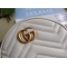 Gucci GG Marmont Mini Round Bag in White Chevron Calfskin