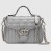 Gucci GG Marmont Mini Top Handle Bag in Grey Matelasse Leather