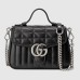 Gucci GG Marmont Mini Top Handle Bag in Black Matelasse Leather