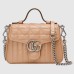 Gucci GG Marmont Mini Top Handle Bag in Rose Beige Matelasse Leather