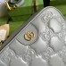 Gucci Small Shoulder Bag In Grey GG Matelasse Leather