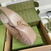 Gucci GG Marmont Half-moon Mini Bag in Nude Chevron Leather