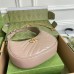 Gucci GG Marmont Half-moon Mini Bag in Nude Chevron Leather