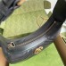 Gucci GG Marmont Half-moon Mini Bag in Black Chevron Leather
