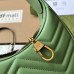 Gucci GG Marmont Half-moon Mini Bag in Green Chevron Leather