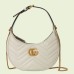 Gucci GG Marmont Half-moon Mini Bag in White Chevron Leather