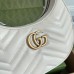 Gucci GG Marmont Half-moon Mini Bag in White Chevron Leather