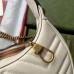 Gucci GG Marmont Half-moon Mini Bag in White Chevron Leather