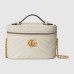 Gucci GG Marmont Mini Beauty Case in White Chevron Leather