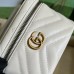 Gucci GG Marmont Mini Beauty Case in White Chevron Leather