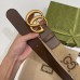 Gucci Jumbo GG & Brown Leahter Belt 38MM with Double G Buckle