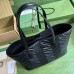 Gucci GG Marmont Large Tote Bag in Black Chevron Leather
