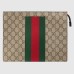Gucci Portfolio Pouch in Beige GG Supreme Canvas with Web