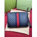 Gucci Portfolio Pouch in Black GG Canvas with Web