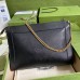 Gucci Small Shoulder Bag in Black Leather with Double G