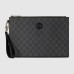 Gucci Portfolio Pouch in Black GG Canvas with Interlocking G
