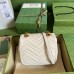 Gucci GG Marmont Square Mini Bag in White Chevron Leather