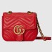 Gucci GG Marmont Square Mini Bag in Red Chevron Leather