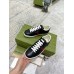 Gucci Mens Ace Sneakers in Black Signature Leather with Web