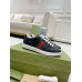 Gucci Mens Ace Sneakers in Black Signature Leather with Web