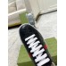 Gucci Mens Ace Sneakers in Black Signature Leather with Web