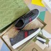 Gucci Mens Ace Sneakers in Black GG Supreme Canvas with Web