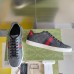 Gucci Mens Ace Sneakers in Black GG Supreme Canvas with Web