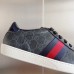 Gucci Mens Ace Sneakers in Black GG Supreme Canvas with Web