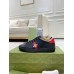 Gucci Mens Ace Sneakers in Black Leather with Bee