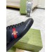 Gucci Mens Ace Sneakers in Black Leather with Bee
