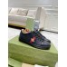Gucci Mens Ace Sneakers in Black Leather with Bee