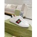 Gucci Mens Ace Sneakers in White Leather with Bee