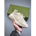 Gucci Mens Rhyton Sneakers in Ivory Distressed Leather