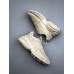 Gucci Mens Rhyton Sneakers in Ivory Distressed Leather