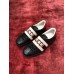 Gucci Mens Elastic Stripe Sneakers in Black Leather