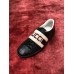 Gucci Mens Elastic Stripe Sneakers in Black Leather
