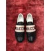 Gucci Mens Elastic Stripe Sneakers in Black Leather