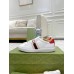 Gucci Mens Elastic Stripe Sneakers in White Leather