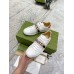 Gucci Mens Elastic Stripe Sneakers in White Leather