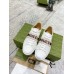 Gucci Mens Elastic Stripe Sneakers in White Leather