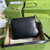 Gucci Small Messenger Bag in Black Leather with Double G
