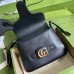 Gucci Small Messenger Bag in Black Leather with Double G