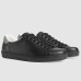 Gucci Mens Ace Sneakers in Black Leather with Interlocking G
