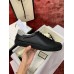 Gucci Mens Ace Sneakers in Black Leather with Interlocking G