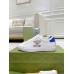 Gucci Mens Ace Sneakers in White Leather with Tennis Print