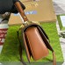 Gucci Blondie Small Top Handle Bag in Brown Cuir Leather